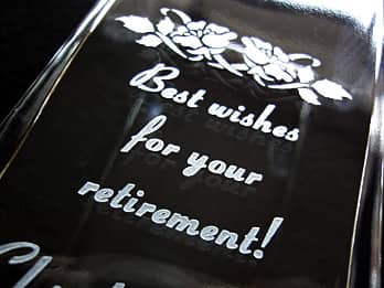 NސẼv[gp̃t[x[X̑ʂɒAuBest wishes for your retirementṽN[YAbv摜